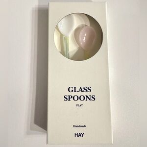 HAY Set of 2 Flat Handle Glass Spoons